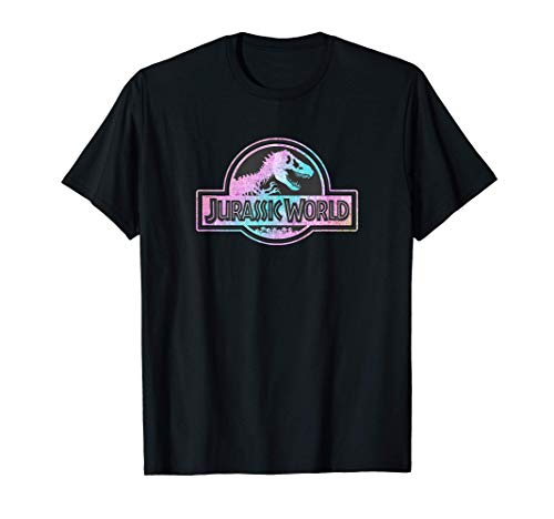 Jurassic World Rainbow Foil Logo Camiseta