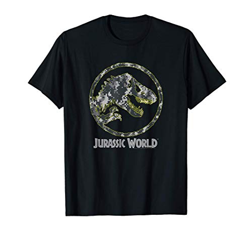 Jurassic World T-Rex Largo Yellow Camo Silhouette Camiseta