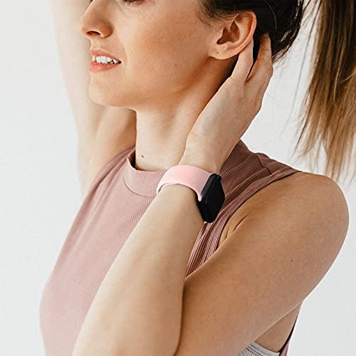 JUVEL Correa Compatible con Apple Watch Correa 40mm 38mm, Correas Deportivas de Silicona de Recambio Compatibles con iWatch Series 6/5/4/3/2/1/SE, 40mm/38mm S/M, Negro/Blanco/Gris/Rosa Arena