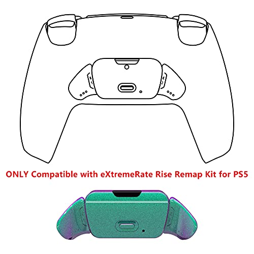 K1 K2 Botón de Repuesto con Carcasa de Botón para PS5 Control Rise Remap Kit de eXtremeRate-El Mando & Rise Remap Board No Incluido(Camalénica Violeta a Verde)