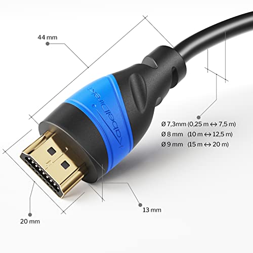 KabelDirekt – 6m Cable de Extensión HDMI, Compatible con (HDMI 2.0a/b, 2.0, 1.4a, 4K Ultra HD, 3D, Full HD 1080p, HDR, ARC High Speed con Ethernet, PS4, Xbox, HDTV), Top Series