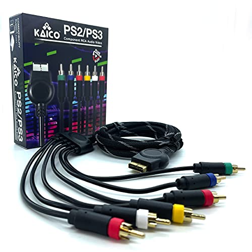 Kaico PS1/2/3 Component and Composite All in One Audio Video High Def Cable for Sony PlayStation PS1, PlayStation 2 PS2 and PlayStation 3 PS3 - 1.8m cable - YPbPr and Composite Red White and Yellow