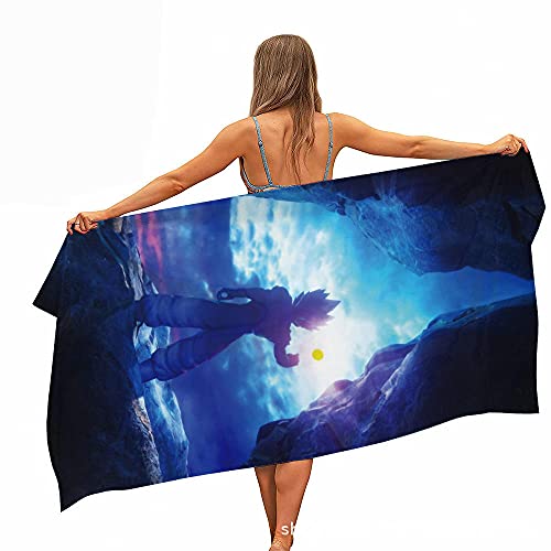 KaO0YaN Toalla de Playa de Terciopelo de Doble Cara de Dragon Ball, Toalla de Secado rápido para natación Deportiva de 80x160 cm, Esterilla de Microfibra para Yoga, Manta de Playa-4