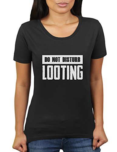 KaterLikoli Do not Disturb Looting PUBG Player Unknown Battlegrounds - Camiseta para mujer Profundo Negro XL