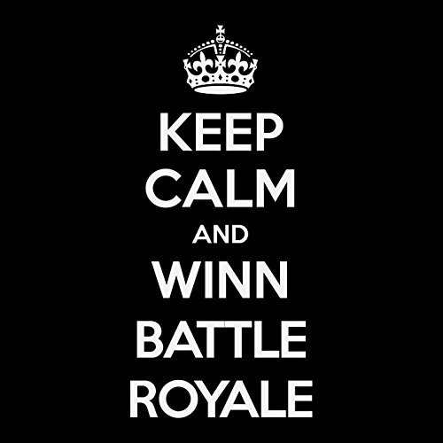 KaterLikoli Keep Calm and Winn Battle Royale pubg Player Unknown Battlegrounds - Camiseta para hombre Profundo Negro XL