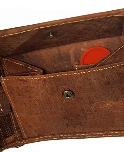 Kaufzauber Harley II - Cartera de piel de búfalo para motocicleta, estilo rústico