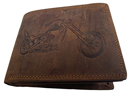 Kaufzauber Harley II - Cartera de piel de búfalo para motocicleta, estilo rústico