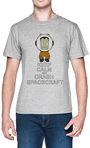 Keep Camp Kerbal Space Program Gris Hombre Camiseta Tamaño XXL Grey Men's tee Size XXL