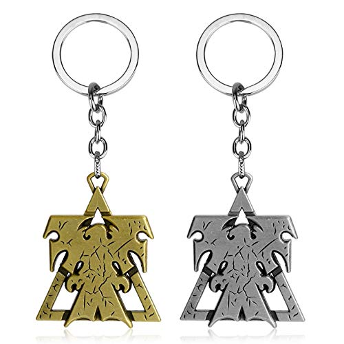 Keerock Creativo Starcraft Llavero Wings of Liberty Cool Metal Llavero Coche Llavero Titular Bolsa Colgante Encanto Regalo