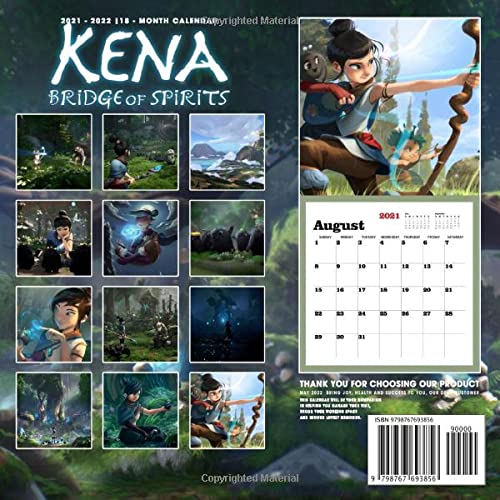 Kena Bridge of Spirits Calendar 2022-2023: Kena Bridge of Spirits Calendar 2022 - OFFICIAL Games calendar 2022 18 months- Planner Gifts boys girls ... 17''x11''(Kalendar Calendario Calendrier).