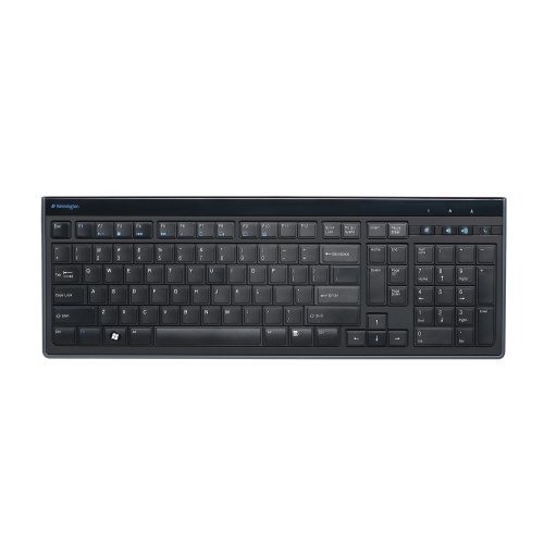 Kensington 948067 Advance Fit - Teclado Fino y Silencioso con Cable de Tamaño Normal, con Teclas Multimedia para Control del Volumen y Funcionamiento Plug & Play, Compatible con Windows y Mac, Negro