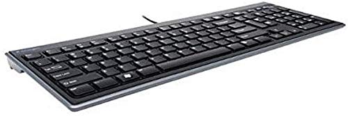 Kensington 948067 Advance Fit - Teclado Fino y Silencioso con Cable de Tamaño Normal, con Teclas Multimedia para Control del Volumen y Funcionamiento Plug & Play, Compatible con Windows y Mac, Negro