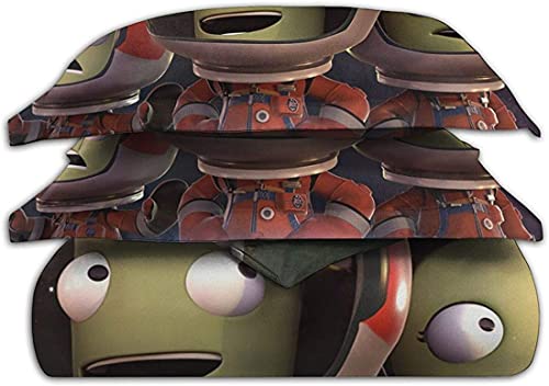 Kerbal Space Program Making History - Juego de ropa de cama infantil (3 piezas, 1 funda nórdica y 2 fundas de almohada, Kerbal2, 155 x 220 cm)