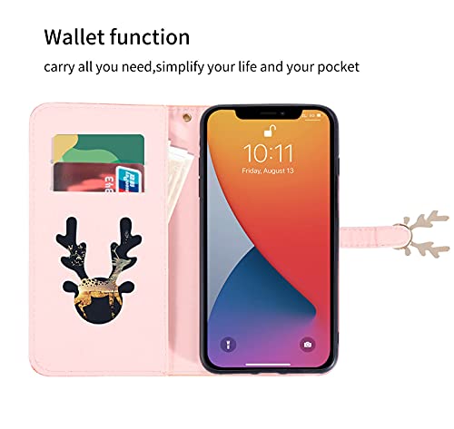 KERUN para Funda de Samsung Galaxy S22 Plus Gradient Deer, [TPU + PU] Cover Protectora Plegable con Función de Soporte, [Protección RFID] Case para Prueba de Golpes. Verde