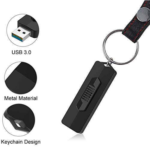 KEXIN Memoria USB de 256 GB, USB 3.1 Gen 1, hasta 370 MB/s de Lectura, Pendrive de 256 GB, 3.1,Almacenamiento de Memoria Externa Flash Drive retráctil paraPC, Color Negro