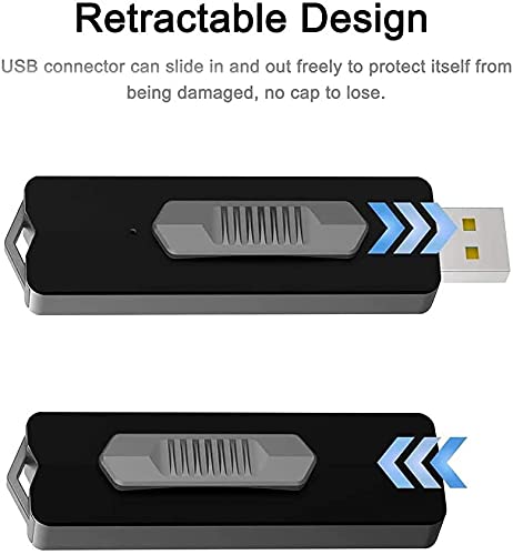 KEXIN Memoria USB de 256 GB, USB 3.1 Gen 1, hasta 370 MB/s de Lectura, Pendrive de 256 GB, 3.1,Almacenamiento de Memoria Externa Flash Drive retráctil paraPC, Color Negro