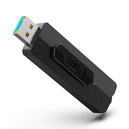 KEXIN Memoria USB de 256 GB, USB 3.1 Gen 1, hasta 370 MB/s de Lectura, Pendrive de 256 GB, 3.1,Almacenamiento de Memoria Externa Flash Drive retráctil paraPC, Color Negro