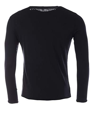 KEY LARGO Botón de Velocidad Camiseta, Negro (1100), S para Hombre