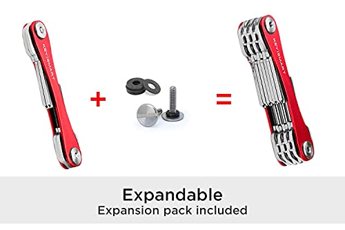 KeySmart - Llavero y Organizador de Llaves Compacto (hasta 14 Llaves, Roja)