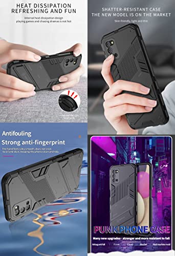 KEYYO Funda para el OPPO Find X3 Neo, TPU+PC Carcasa Antigolpe Shell con Soporte, Heavy Duty Armor Protection Case - Negro