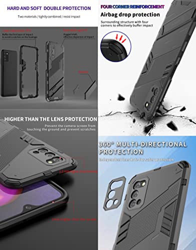 KEYYO Funda para el OPPO Find X3 Neo, TPU+PC Carcasa Antigolpe Shell con Soporte, Heavy Duty Armor Protection Case - Negro