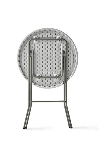 KG KITGARDEN - Mesa Cóctel Plegable, Ø80x110cm, Blanco, Folding R80H