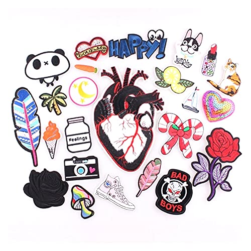 KGDC Parche de Ropa Diamond Heart Patch Coser Pegatina Barato Bordado Piedra Plancha Hierro En Parches para Ropa Parches Apliques (Color : PE0740CT)