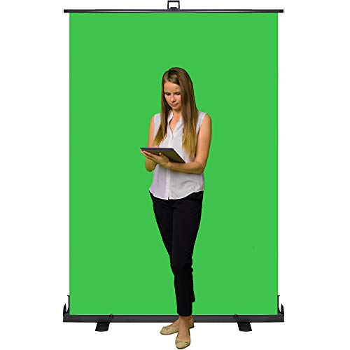KHOMO GEAR Pantalla Verde Chroma Profesional Plegable con Base de Aluminio Transportable para Fondo de Fotografía y Videos - 138 x 208 cm