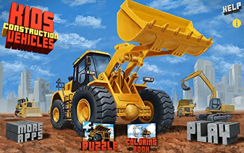 Kids Vehicles: Construction + puzzle & coloring book