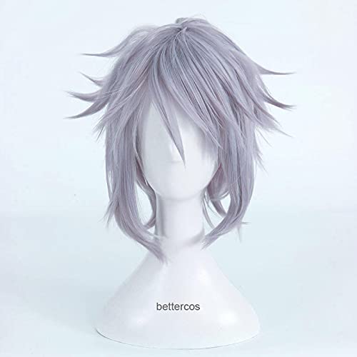 Kingdom Hearts 3 Riku Cosplay Wig Short Iron Gray Heat Resistant Synthetic Hair Wig + Wig Cap