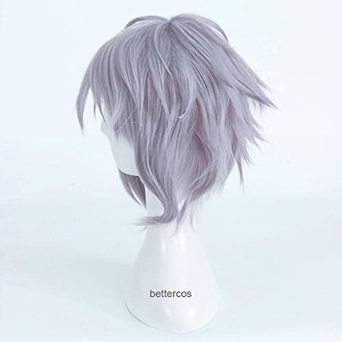 Kingdom Hearts 3 Riku Cosplay Wig Short Iron Gray Heat Resistant Synthetic Hair Wig + Wig Cap