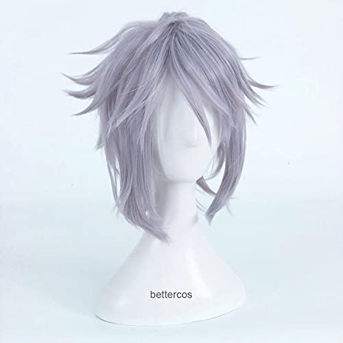 Kingdom Hearts 3 Riku Cosplay Wig Short Iron Gray Heat Resistant Synthetic Hair Wig + Wig Cap