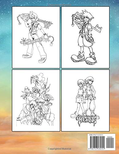 Kingdom Hearts Coloring Book: 30+ beautiful illustrations of Kingdom Hearts for kids and adults