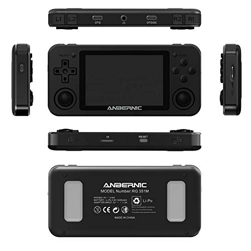 KINMRIS RG351P Consola de Videojuegos portátil, Tarjeta TF de 64G incorporada 2500 Juegos clásicos compatibles con PSP / PS1 / N64 / NDS Apertura del Sistema Linux Tony