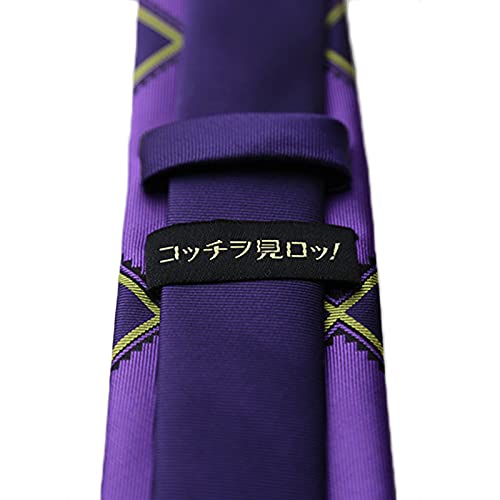 Kira Yoshikage Tie Negro/Púrpura Jojos Bizarre Adventure Manga Merch Killer Queen Skull Tie Cosplay Accesorios Regalo De Ventilador
