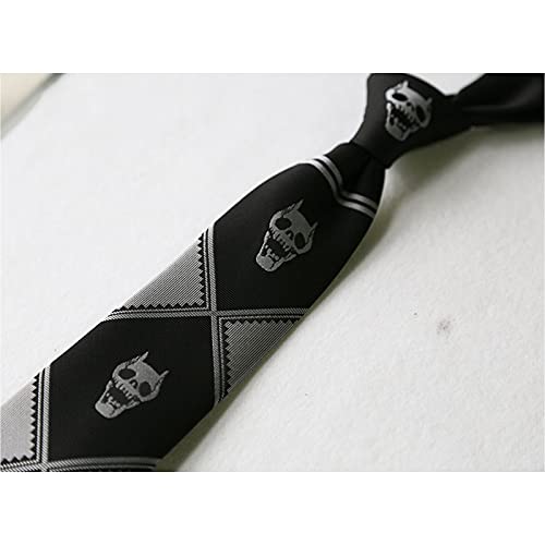 Kira Yoshikage Tie Negro/Púrpura Jojos Bizarre Adventure Manga Merch Killer Queen Skull Tie Cosplay Accesorios Regalo De Ventilador