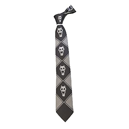 Kira Yoshikage Tie Negro/Púrpura Jojos Bizarre Adventure Manga Merch Killer Queen Skull Tie Cosplay Accesorios Regalo De Ventilador