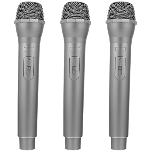 Kisangel 3 Unids Micrófono Pretend Play Toy Micrófono Karaoke Prop Micrófono para La Fiesta de Cumpleaños Favor Pretend Play O Disfraz Prop