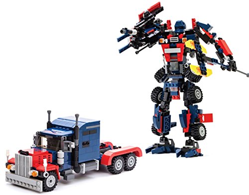 Kit de construcción de transformers. 377 piezas para armar el robot o el camión.