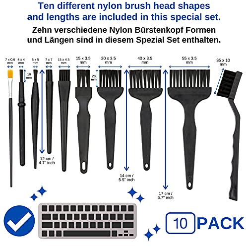Kit de Limpieza Antiestática, 10 piezas, con Cepillos para placa madre y de circuitos impresos, teclado, ordenador o cámara, Cepillos antiestáticos con cerdas de nylon, teclado, KIT de cepillos ESD