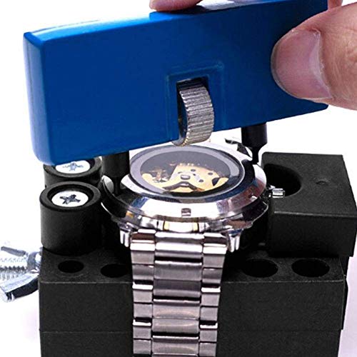 Kit de reparación de reloj profesional de 30 piezas - Juego de herramientas de enlace de correa de reloj con abridor de caja profesional con bolsa de transporte - Juego de herramientas de relojero