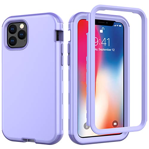 Kit Me Out World - Funda De La Serie Invencible para iPhone 11 Pro (5,8") con Tres Capas con Respaldo Duro y Capa de Silicona para Máxima Protección y Resistencia contra Golpes y Caídas, Lila Claro