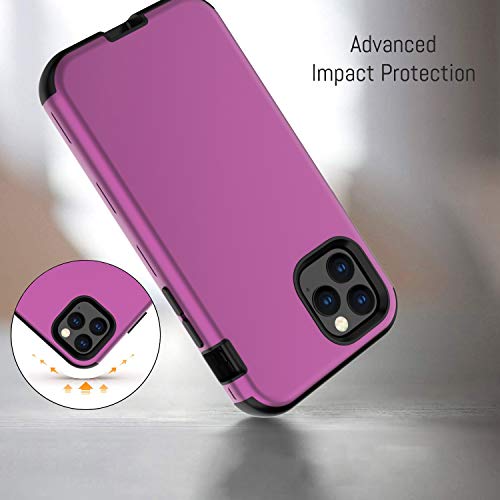 Kit Me Out World - Funda De La Serie Invencible para iPhone 11 Pro MAX (6,5") con Tres Capas con Respaldo Duro y Capa de Silicona para Máxima Protección y Resistencia contra Golpes y Caídas, Lila