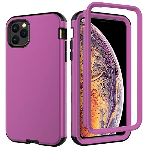 Kit Me Out World - Funda De La Serie Invencible para iPhone 11 Pro MAX (6,5") con Tres Capas con Respaldo Duro y Capa de Silicona para Máxima Protección y Resistencia contra Golpes y Caídas, Lila