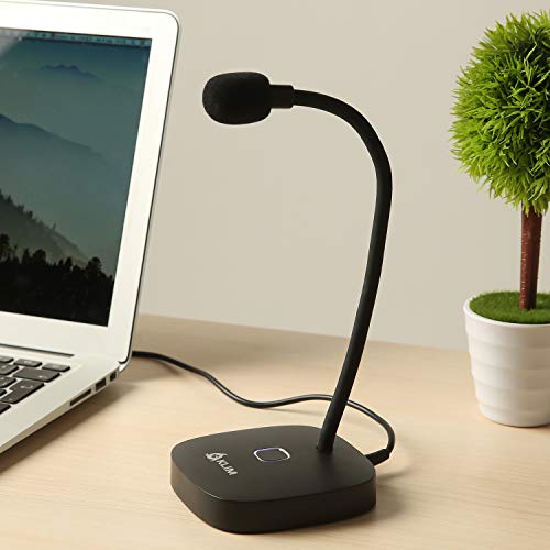 KLIM Lingo - Micrófono USB para PC y Mac + Amplia compatibilidad y fácil de Usar + con botón de Silencio + Micrófono de grabación Profesional de Alta definición - Nueva VERSIÓN 2022