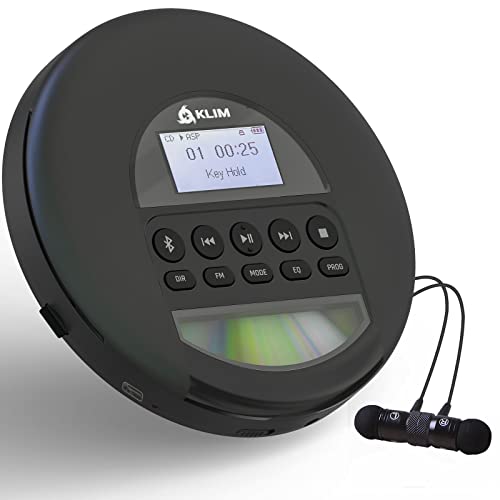 KLIM Nomad – Reproductor CD portatil con batería interna de larga duración + Auriculares KLIM Fusion + CD Player mini compacto + Radio FM compatible con CD-R, CD-RW y MP3 [NUEVO 2022]