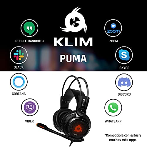 KLIM Puma – Cascos Auriculares Gaming con micrófono – Sonido Envolvente 7.1 – Cascos PS5 Audio – Vibración integrada – Negros – Ideales para Jugar en PC, PS4, PS5 [Nueva Versión 2021 ] 
