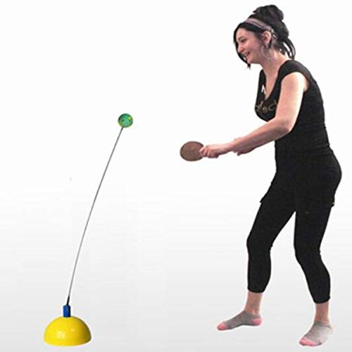 KMDSM Ping-Pong, Elevador elástico Suave del Eje Mesa de Ping Pong Autoformación Artefacto Mesa de Ping Pong Pelota de Entrenamiento Inicio Practicar Bola, Amarillo (Altura de elevación 155 cm)