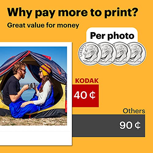 Kodak Mini Shot 3 Retro Cámara Instantánea Portátil e Impresora Fotográfica, iOS, Android y Bluetooth, 76x76 mm, Tecnología 4Pass, 8 Hojas - Blanco