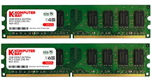 Komputerbay - Memoria DIMM para PC, DDR2, 667MHz, PC2-5300/PC2-5400 667 (240 PIN), 4GB (2 x 2GB)